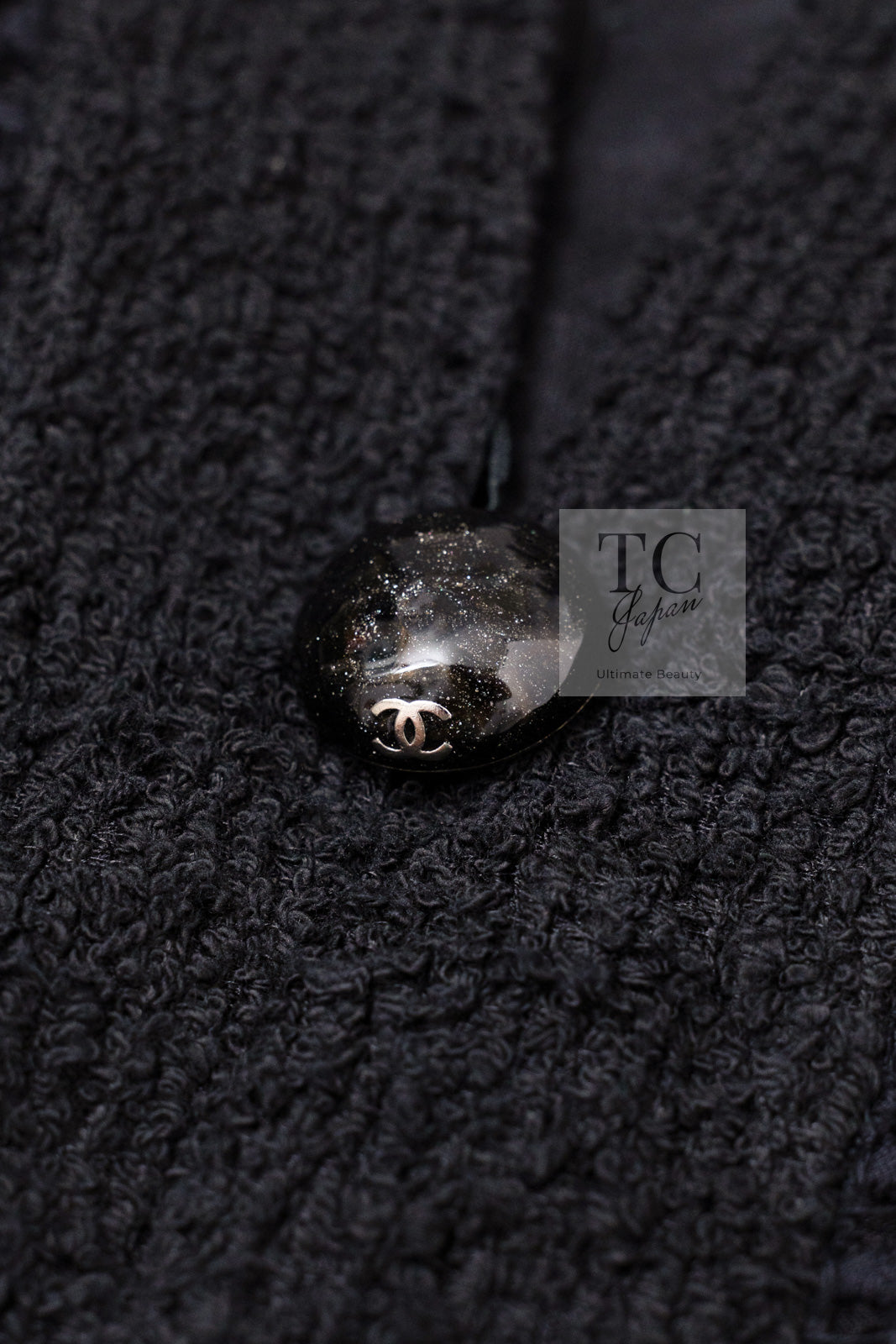 CHANEL 15S Black Floral Cardigan Jacket 38 40 42 シャネル ブラック フローラル 装飾 カーディガン ジャケット 即発