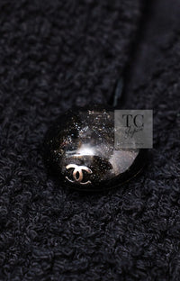 CHANEL 15S Black Floral Cardigan Jacket 38 40 42 シャネル ブラック フローラル 装飾 カーディガン ジャケット 即発