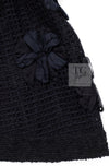 CHANEL 15S Black Floral Cardigan Jacket 38 40 42 シャネル ブラック フローラル 装飾 カーディガン ジャケット 即発