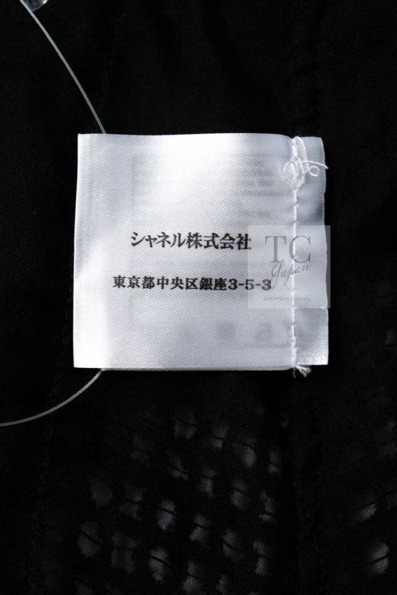 CHANEL 15S Black Floral Cardigan Jacket 38 40 42 シャネル ブラック フローラル 装飾 カーディガン ジャケット 即発