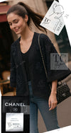 CHANEL 15S Black Floral Cardigan Jacket 38 40 42 シャネル ブラック フローラル 装飾 カーディガン ジャケット 即発
