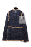 CHANEL 15C Navy Gold Metallic Pearl Trim Cardigan & Vest 38 シャネル ネイビー ゴールド メタリック パール トリミング カーディガン & ベスト 即発