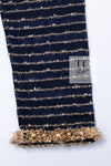CHANEL 15C Navy Gold Metallic Pearl Trim Cardigan & Vest 38 シャネル ネイビー ゴールド メタリック パール トリミング カーディガン & ベスト 即発