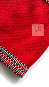 CHANEL 90A Vintage Supermodel Red Wool Tweed Skirt 34 36 シャネル ヴィンテージ スーパーモデル レッド ウール ツイード スカート 即発