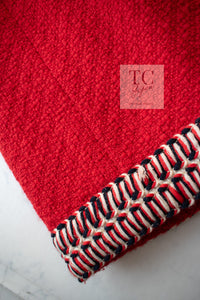 CHANEL 90A Vintage Supermodel Red Wool Tweed Skirt 34 36 シャネル ヴィンテージ スーパーモデル レッド ウール ツイード スカート 即発