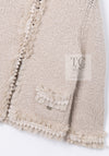 CHANEL 05A Beige Fringe Cashmere Knit Jacket Cardigan 34 36 シャネル ベージュ フリンジ カシミヤ ニット ジャケット カーディガン 即発