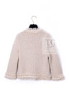 CHANEL 05A Beige Fringe Cashmere Knit Jacket Cardigan 34 36 シャネル ベージュ フリンジ カシミヤ ニット ジャケット カーディガン 即発