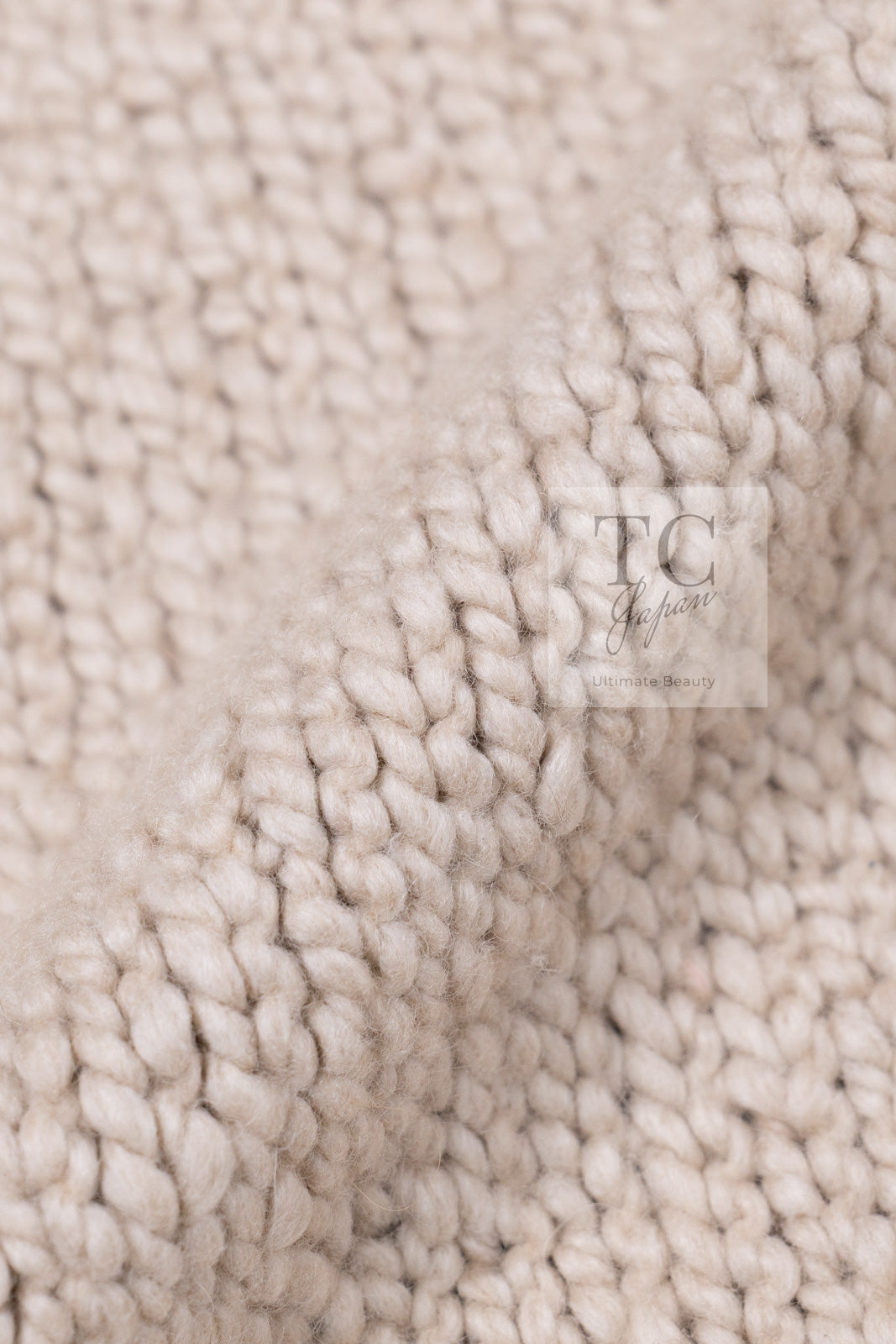 CHANEL 05A Beige Fringe Cashmere Knit Jacket Cardigan 34 36 シャネル ベージュ フリンジ カシミヤ ニット ジャケット カーディガン 即発