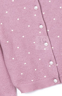 CHANEL 14B Pink CC Pearl Button Mohair Cashemre Knit Cardigan 34 38 シャネル ピンク CC ココボタン モヘア カシミヤ ニット カーディガン 即発