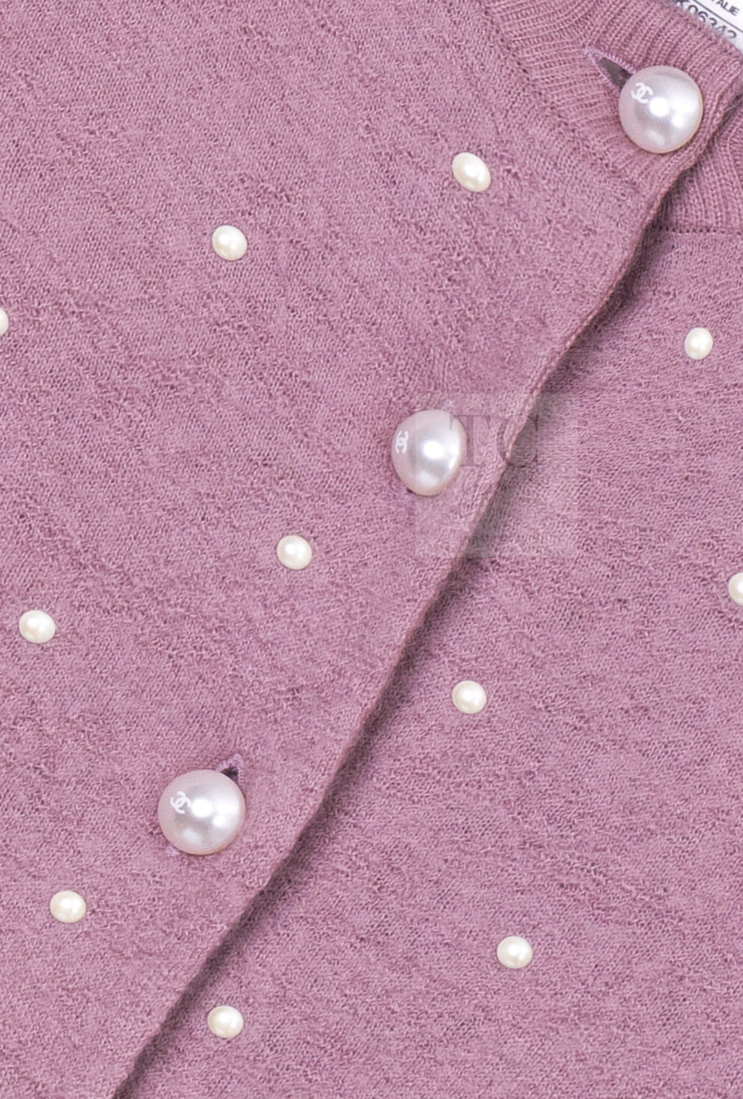 CHANEL 14B Pink CC Pearl Button Mohair Cashemre Knit Cardigan 34 38 シャネル ピンク CC ココボタン モヘア カシミヤ ニット カーディガン 即発