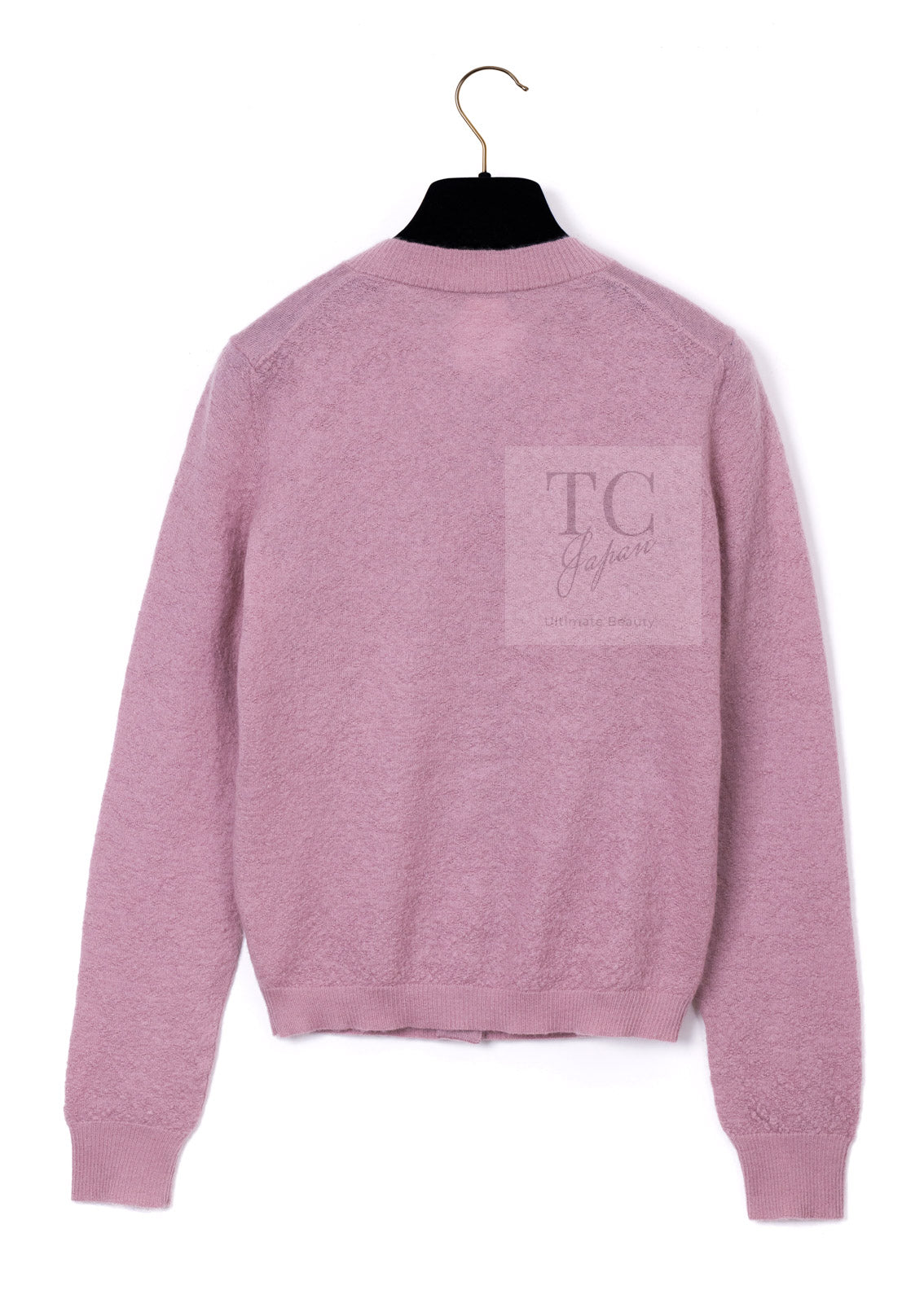 シャネル カーディガン CHANEL Cardigan 14B Pink CC Pearl Button Mohair Cashemre Knit