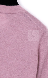 CHANEL 14B Pink CC Pearl Button Mohair Cashemre Knit Cardigan 34 38 シャネル ピンク CC ココボタン モヘア カシミヤ ニット カーディガン 即発