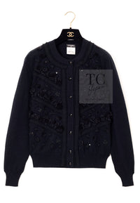 CHANEL 09A Black Sequins Cashmere Knit Cardigan 38 40 シャネル ブラック スパンコール 装飾 カシミヤ ニット カーディガン 即発