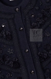 CHANEL 09A Black Sequins Cashmere Knit Cardigan 38 40 シャネル ブラック スパンコール 装飾 カシミヤ ニット カーディガン 即発