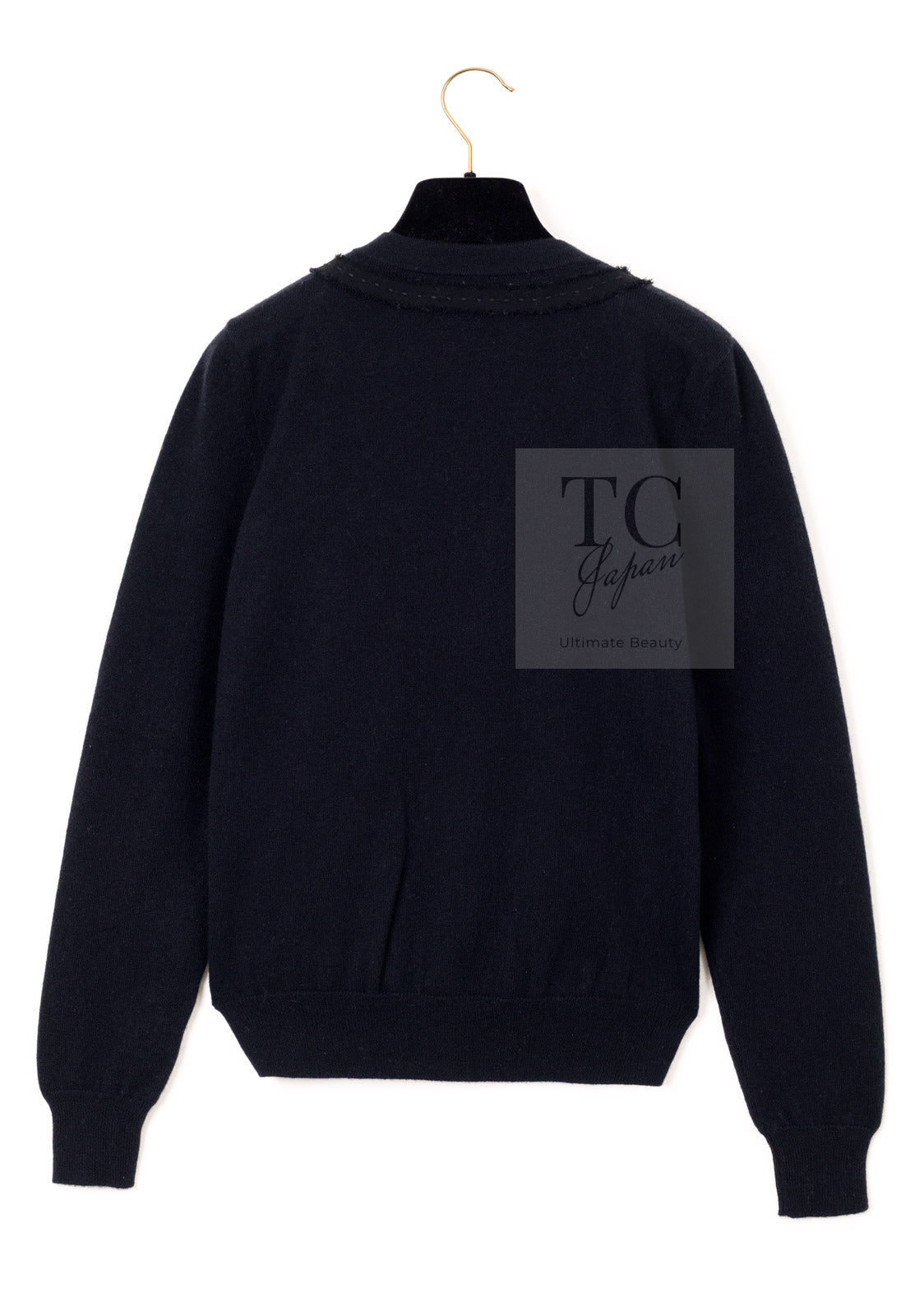 CHANEL Cardigan 09A Black Sequins Cashmere Knit Sequin 36 38 40