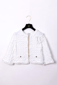 CHANEL 24PS White Cotton CC Logo Knit Cardigan 34 シャネル ホワイト コットン ココマーク CC ロゴ ニット カーディガン 即発