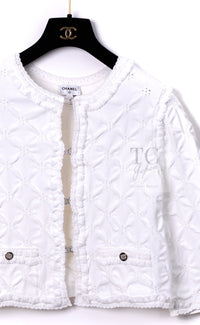 CHANEL 24PS White Cotton CC Logo Knit Cardigan 34 シャネル ホワイト コットン ココマーク CC ロゴ ニット カーディガン 即発