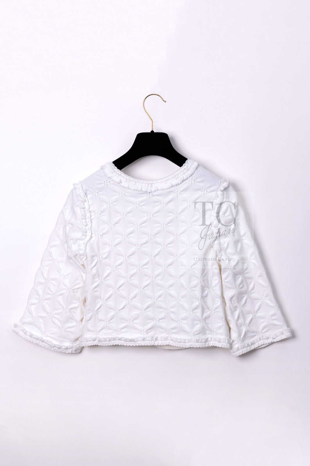 CHANEL 24PS White Cotton CC Logo Knit Cardigan 34 シャネル ホワイト コットン ココマーク CC ロゴ ニット カーディガン 即発