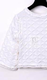 CHANEL 24PS White Cotton CC Logo Knit Cardigan 34 シャネル ホワイト コットン ココマーク CC ロゴ ニット カーディガン 即発