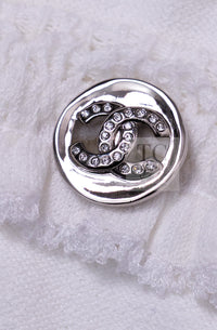 CHANEL 24PS White Cotton CC Logo Knit Cardigan 34 シャネル ホワイト コットン ココマーク CC ロゴ ニット カーディガン 即発