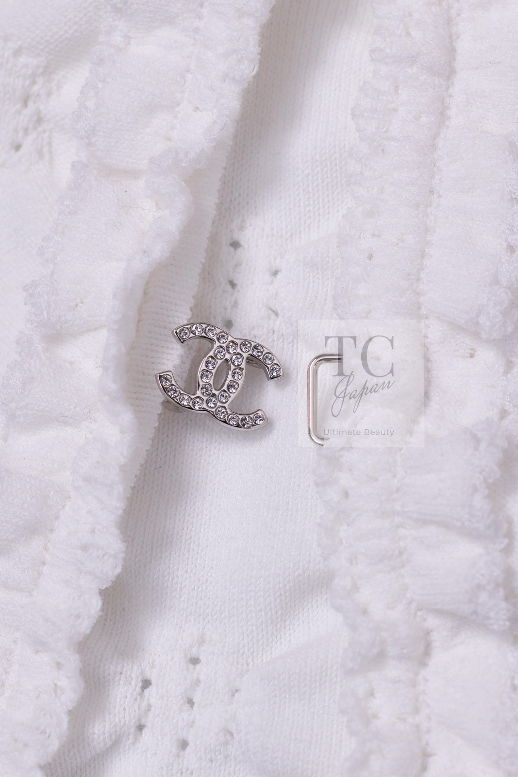 CHANEL 24PS White Cotton CC Logo Knit Cardigan 34 シャネル ホワイト コットン ココマーク CC ロゴ ニット カーディガン 即発