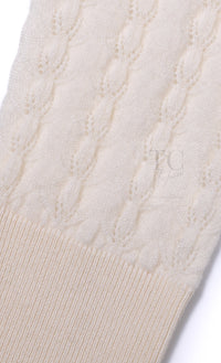 CHANEL 24PA Off White CC Logo Button Cashmere Knit Cardigan 36 38 シャネル オフホワイト ココボタン カシミヤ ニット カーディガン 即発