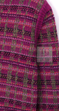 CHANEL 18PA Pink Cashmere Mohair Knit Cardigan 34 シャネル ピンク パープル カシミヤ モヘア ニット カーディガン 即発