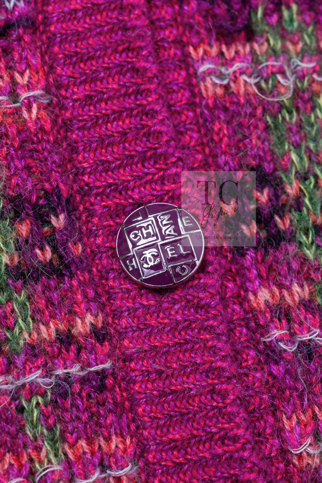 CHANEL 18PA Pink Cashmere Mohair Knit Cardigan 34 シャネル ピンク パープル カシミヤ モヘア ニット カーディガン 即発