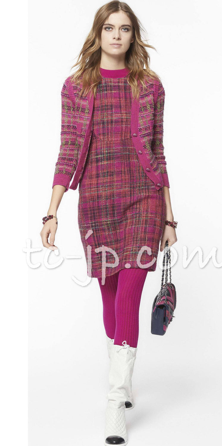 CHANEL 18PA Pink Cashmere Mohair Knit Cardigan 34 シャネル ピンク パープル カシミヤ モヘア ニット カーディガン 即発