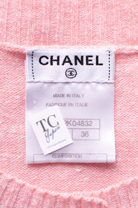 CHANEL 13C Pink Cashmere Linen Super Soft Knit Cardigan 36 シャネル ピンク カシミア リネン ふんわり柔らか ニット カーディガン 即発