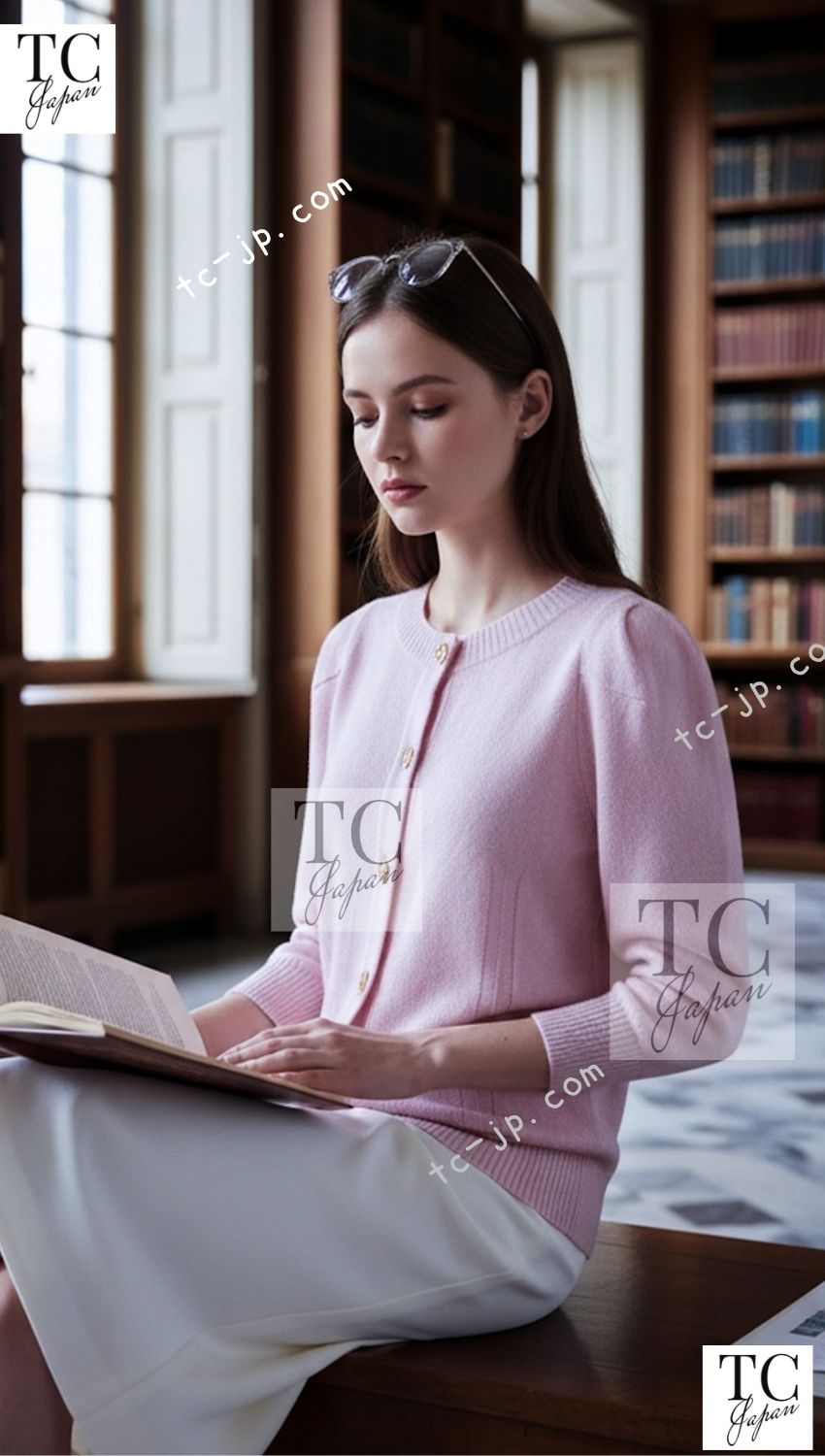 CHANEL 13C Baby Blue Cashmere Linen Super Soft Knit Cardigan 38 シャネル ベビー ブルー カシミア リネン ふんわり柔らか ニット カーディガン 即発 - TC JAPAN