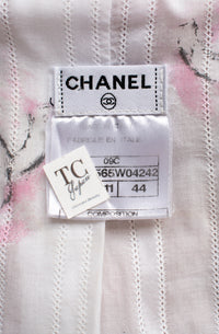 CHANEL Pink CC Logo Cashmere Knit Cardigan Blouson Jacket 44 シャネル ピンク 水彩画 カシミヤ ニット カーディガン ブルゾン ジャケット 即発
