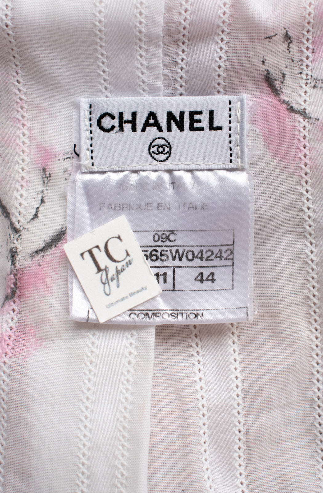 CHANEL Pink CC Logo Cashmere Knit Cardigan Blouson Jacket 44 シャネル ピンク 水彩画 カシミヤ ニット カーディガン ブルゾン ジャケット 即発