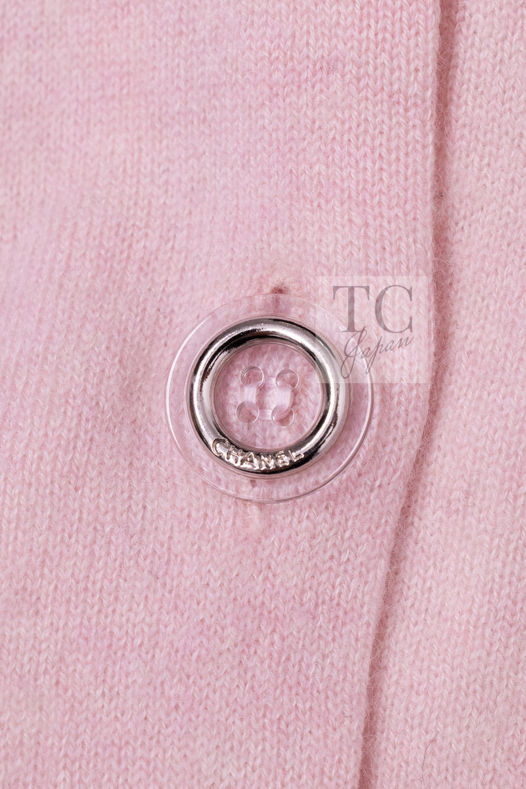 CHANEL Pink CC Logo Cashmere Knit Cardigan Blouson Jacket 44 シャネル ピンク 水彩画 カシミヤ ニット カーディガン ブルゾン ジャケット 即発