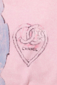 CHANEL Pink CC Logo Cashmere Knit Cardigan Blouson Jacket 44 シャネル ピンク 水彩画 カシミヤ ニット カーディガン ブルゾン ジャケット 即発