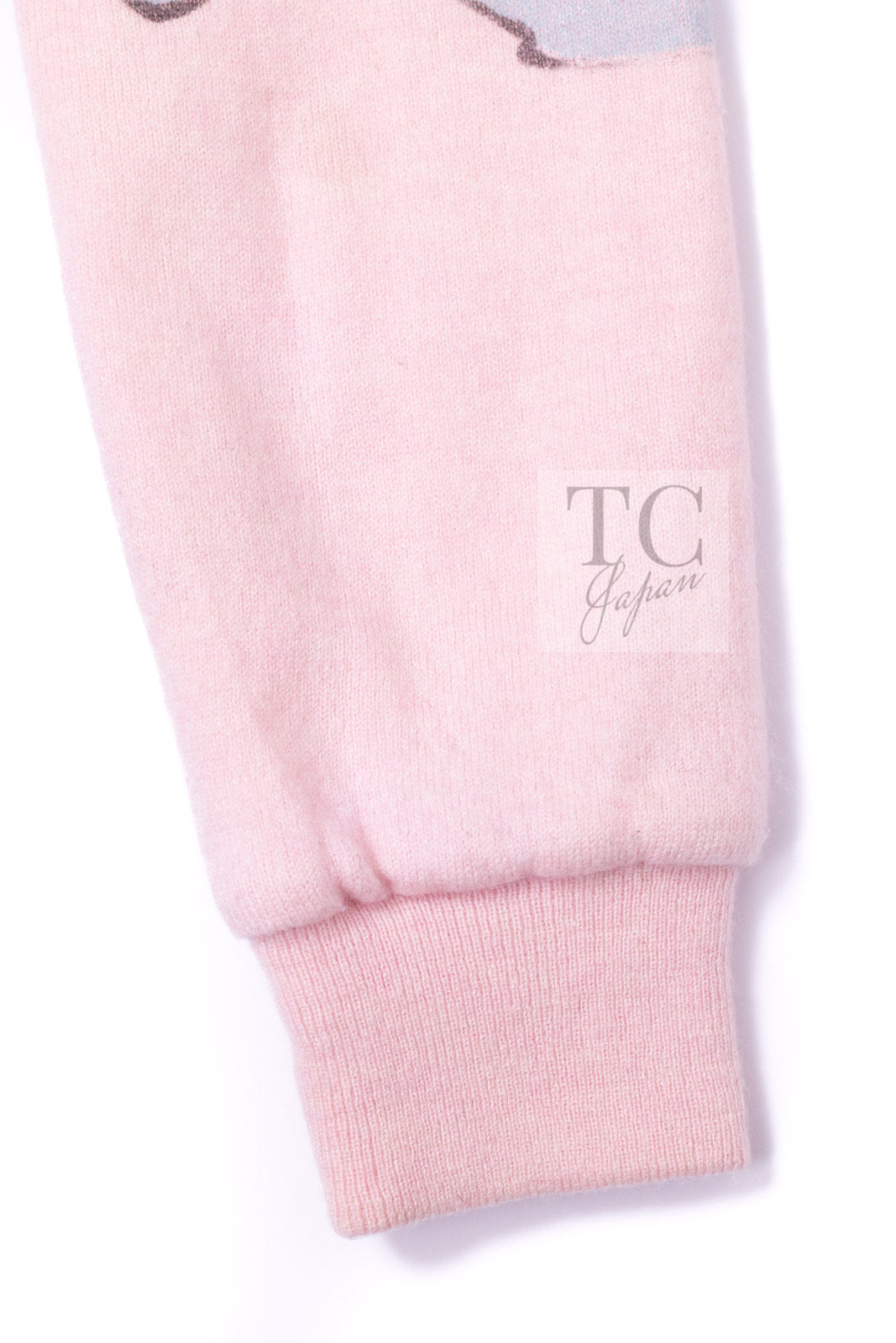 CHANEL Pink CC Logo Cashmere Knit Cardigan Blouson Jacket 44 シャネル ピンク 水彩画 カシミヤ ニット カーディガン ブルゾン ジャケット 即発