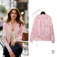 CHANEL Pink CC Logo Cashmere Knit Cardigan Blouson Jacket 44 シャネル ピンク 水彩画 カシミヤ ニット カーディガン ブルゾン ジャケット 即発