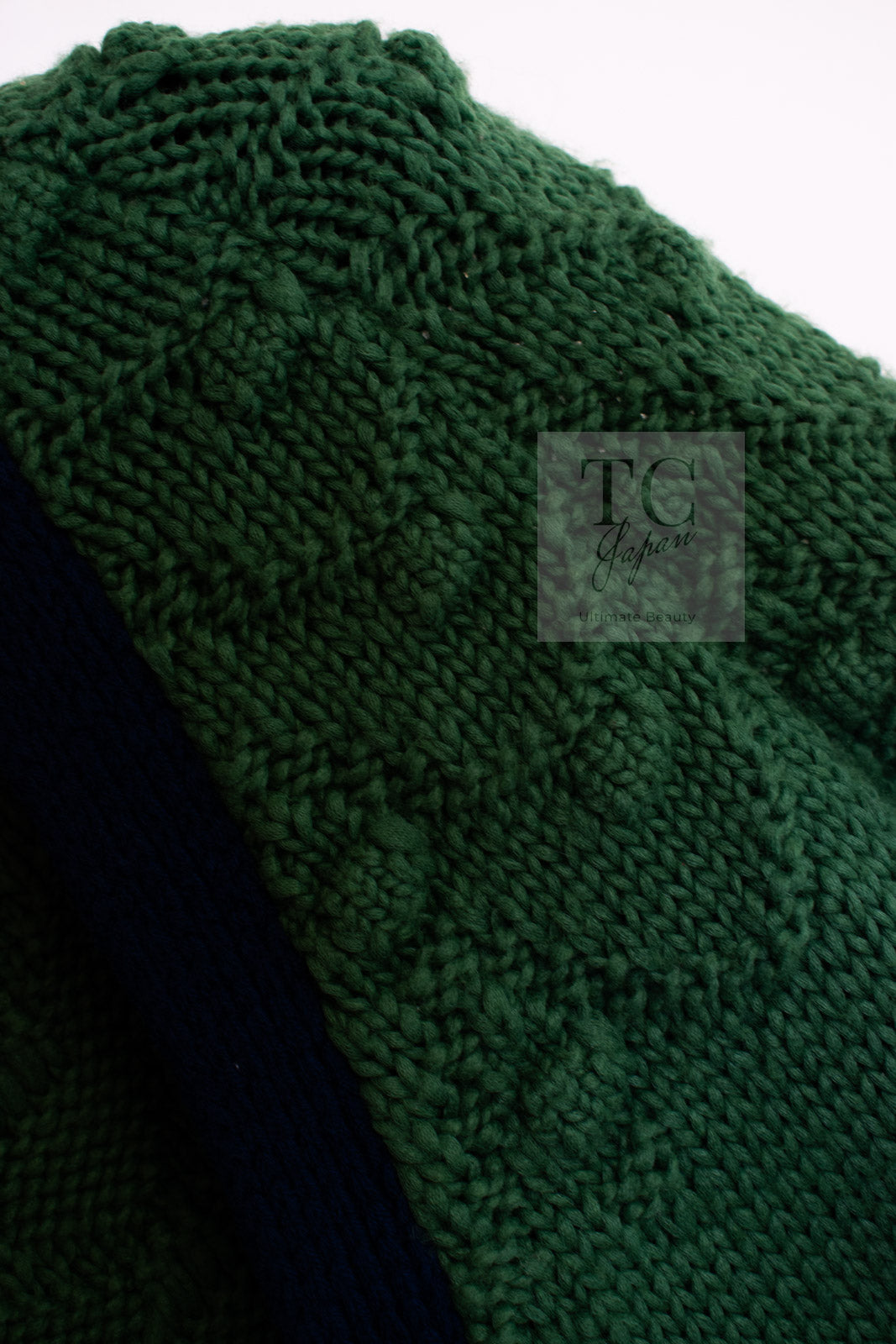 CHANEL 15PF Green Blue Flower Patch Wool Knit Cardigan 36 38 シャネル グリーン お花 ワッペン ウール ニット カーディガン 即発