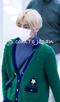 CHANEL 15PF Green Blue Flower Patch Wool Knit Cardigan 36 38 シャネル グリーン お花 ワッペン ウール ニット カーディガン 即発 - TC JAPAN