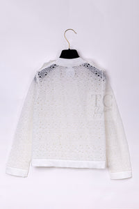 CHANEL 16S White Cotton Knit Cardigan 38 シャネル ホワイト コットン ニット カーディガン 即発