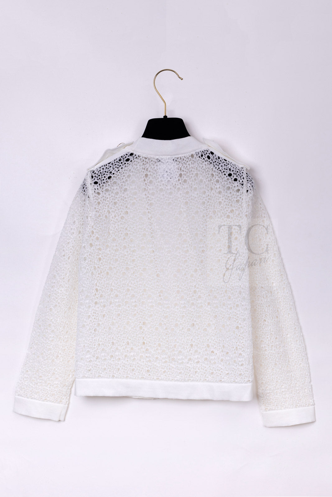 CHANEL 16S White Cotton Knit Cardigan 38 シャネル ホワイト コットン ニット カーディガン 即発