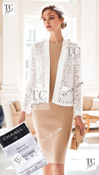 CHANEL 16S White Cotton Knit Cardigan 38 シャネル ホワイト コットン ニット カーディガン 即発