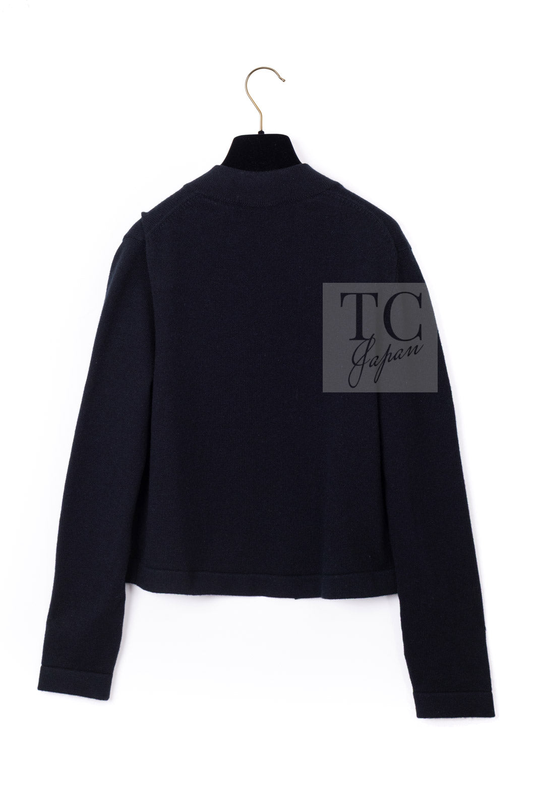 CHANEL black gold cashmere knit CC logo button women's cardigan / シャネル レディース ブラック ゴールド カシミヤ ニット CCロゴ ボタン カーディガン