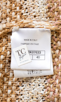 CHANEL 18C Beige Creme Striped Cardigan 40 シャネル ベージュ クリーム ストライプ カーディガン 即発