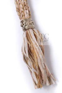 CHANEL 18C Beige Creme Striped Cardigan 40 シャネル ベージュ クリーム ストライプ カーディガン 即発