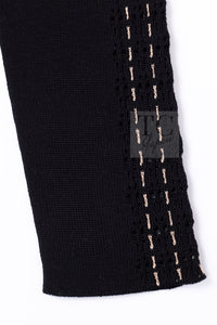CHANEL 17C black beige cotton women's cardigan / シャネル レディース ブラック ベージュ コットン カーディガン