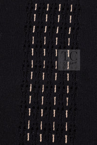 CHANEL 17C black beige cotton women's cardigan / シャネル レディース ブラック ベージュ コットン カーディガン
