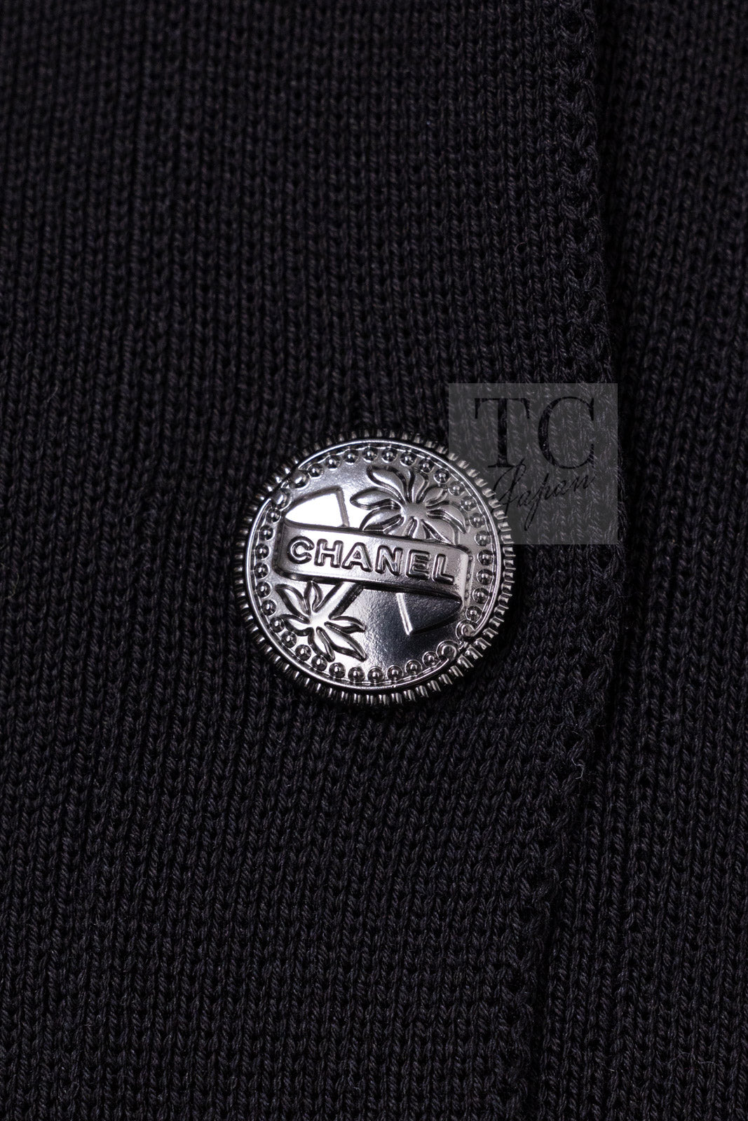 CHANEL 17C black beige cotton women's cardigan / シャネル レディース ブラック ベージュ コットン カーディガン