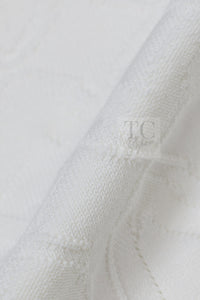 CHANEL 13C White CC Buttons Cotton Knit Stretch Cardigan Karl Lagerfeld 36-06