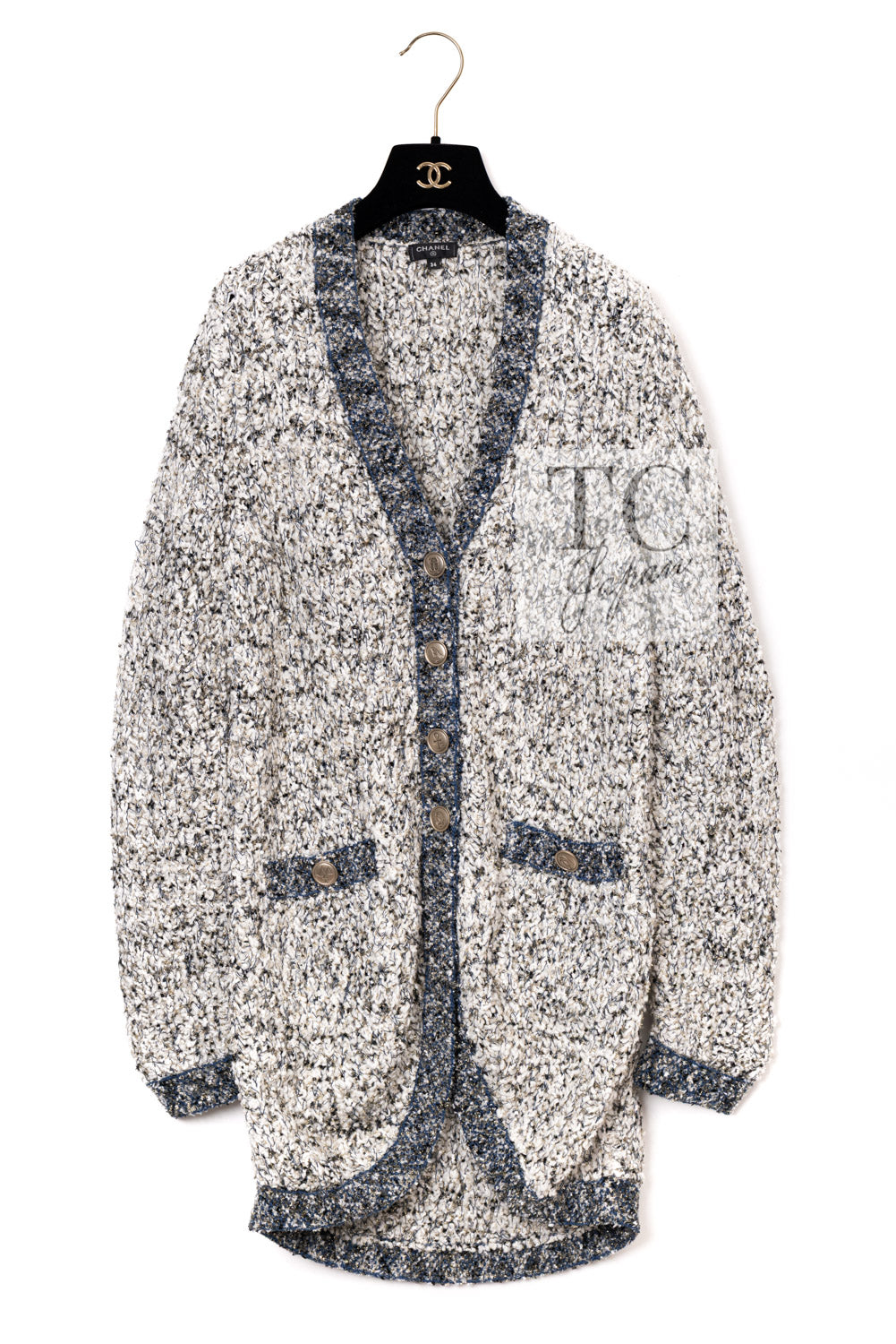 CHANEL 19PF Metallic Multicolor Wool Long Knit Cardigan 40 42 2